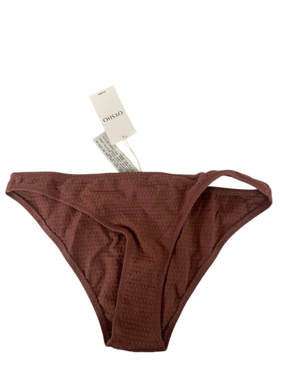 Oysho Womens Bikini Bottom Medium Mauve Pink Crinkle Swim Briefs 0723/895 NWT
